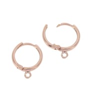 Monachelle a clip con anellino aperto 17 mm - Argento 925 Oro rosa x2|raw }}