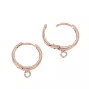 Monachelle a clip con anellino aperto 17 mm - Argento 925 Oro rosa x2