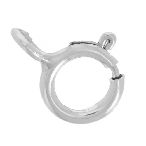 Chiusura anello a molla 5 mm con anellino aperto Argento 925 x100