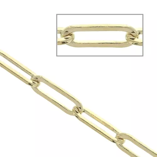 Catena rettangolare 3 mm Gold filled x 20 cm