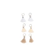 Pompons in cotone 11 mm con anello aperto Beige / Bianco / Ecru / Argentato x6|raw }}