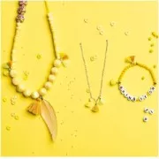 Pompons in cotone 11 mm con anello aperto - Arancione Fluo/Rosa Fluo/Argentato x6