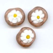 Murano tonda piatta mm. 12 Pagliuzze d'oro Matta x1