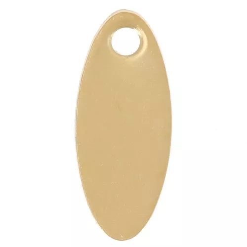 Ciondolo ovale liscio 11x4 mm in acciaio inossidabile 304L Dorato x5