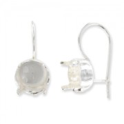 Ganci castone cabochon 1028 8mm in Argento 925 x2