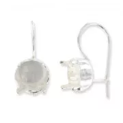 Ganci castone cabochon 1028 8mm in Argento 925 x2