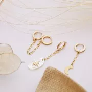 Pendente luna 14x7.5 mm - Placcato oro 3 microns x1