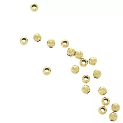 Perline in argento - 2 mm Argento 925 Dorato con oro fino x100