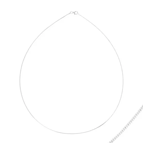 Girocollo maglia omega - Fabbricazione europea - 1 mm Argento 925 x50 cm
