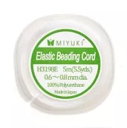 Miyuki Elastic Beading Cord 0.6 - 0.8 mm Bianco x5 m