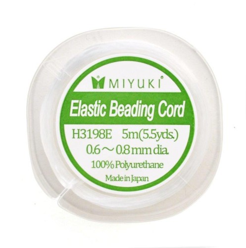Miyuki Elastic Beading Cord 0.6 - 0.8 mm Bianco x5 m