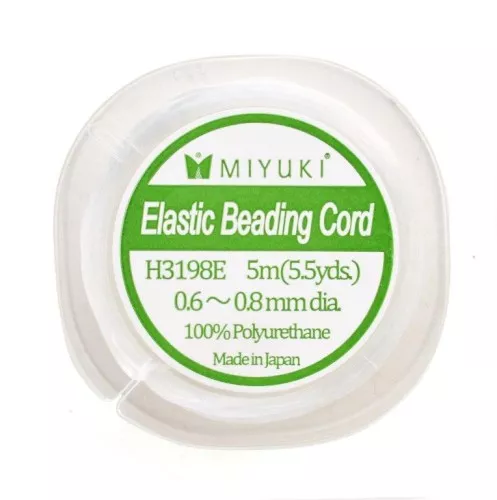 Miyuki Elastic Beading Cord 0.6 - 0.8 mm Bianco x5 m