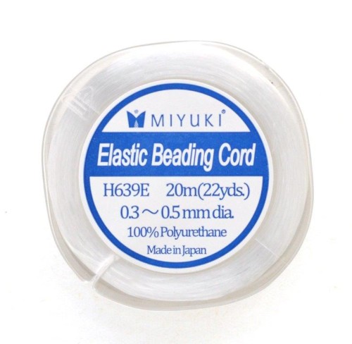 Miyuki Elastic Beading Cord 0.3 - 0.5 mm Bianco x20 m