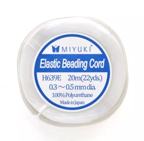 Miyuki Elastic Beading Cord 0.3 - 0.5 mm Bianco x20 m