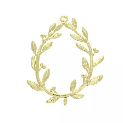 Pendente corona foglie d'alloro 29x23 mm - Dorato con oro finox1