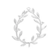 Pendente corona foglie d'alloro 29x23 mm - Placcatura argento fino x1