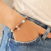 Perline in legno di Sandalo 8 mm - Naturale x10