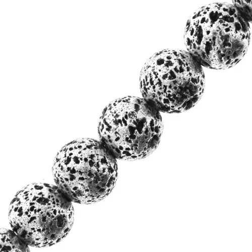 Pietre di lava 8 mm - finitura Argento antico x10