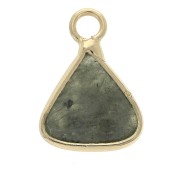 Pendente triangolo con pietra sintetica Labradorite 16x12.5 mm Dorato x1