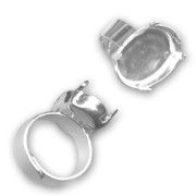 Base anello castone 4120 mm. 18x13 Argento 925 x1