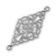 Separatore rombo mm. 52x24 argentato antico x1|raw }}