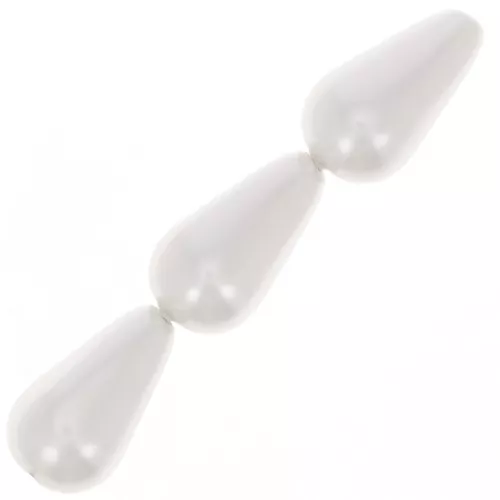 Pere madreperlate mm. 16x9 White x10
