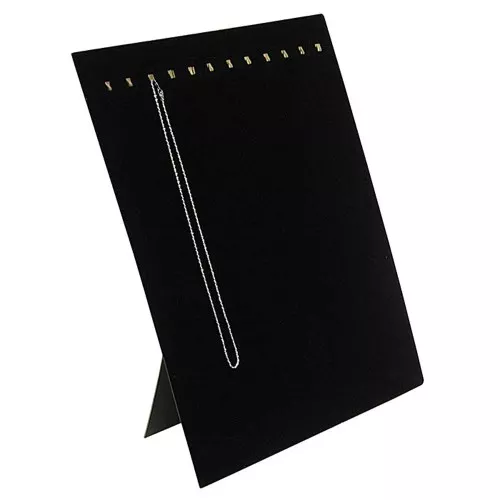 Espositore rettangolare per collane 38x30.5 cm effetto velluto - Nero x1