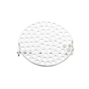 Supporto di spilla rotondo 25.5 mm da decorare - Placcatura argento fino x1