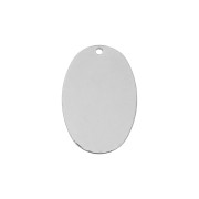 Pendente ovale martellato in ottone 26.5x17 mm - Rodiato x1