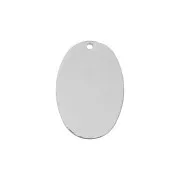Pendente ovale martellato in ottone 26.5x17 mm - Rodiato x1