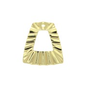 Pendente trapezio in ottone effetto pieghe 21x19 mm - Dorato x1|raw }}