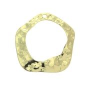 Pendente pentagono irregolare in ottone martellato 25x24 mm - Dorato x1|raw }}