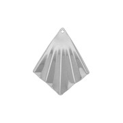 Pendente triangolare in ottone effetto pieghe 35x27 mm - Rodiato x1|raw }}