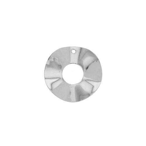 Pendente irregolare in ottone ondulato 24 mm - Rodiato x1