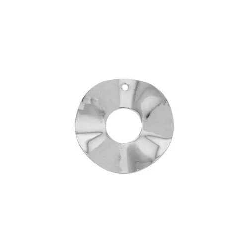 Pendente irregolare in ottone ondulato 24 mm - Rodiato x1