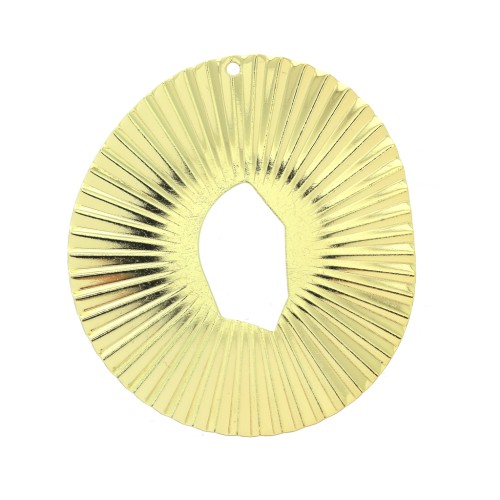 Pendente irregolare in ottone effetto pieghe 42x38 mm - Dorato x1