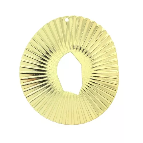 Pendente irregolare in ottone effetto pieghe 42x38 mm - Dorato x1