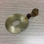 Pendente irregolare in ottone effetto pieghe 42x38 mm - Dorato x1