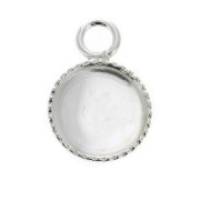 Castone per cabochon fondo piatto 8 mm Argento 925 x1|raw }}