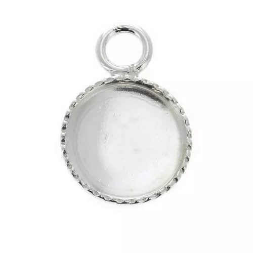 Castone per cabochon fondo piatto 8 mm Argento 925 x1