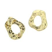 Orecchini martellate irregolari - anello aperto decorativo 17x15 mm Dorato x2|raw }}