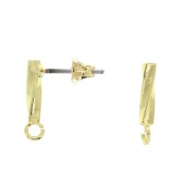 Orecchini intrecciati - anello decorativo aperto 13.5x2.5 mm Dorato x2|raw }}