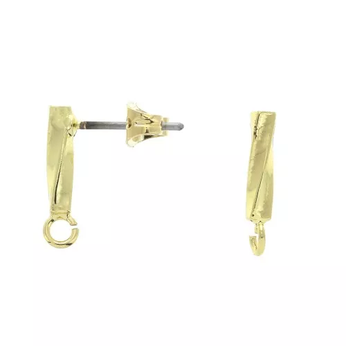 Orecchini intrecciati - anello decorativo aperto 13.5x2.5 mm Dorato x2
