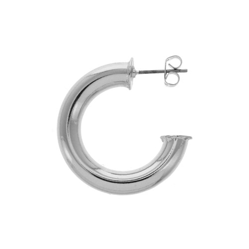 Orecchini spessa a cerchio in ottone  30 mm - Rodiato x2