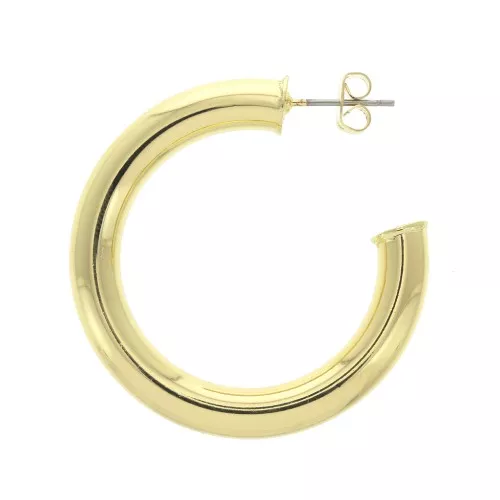 Orecchini spessa a cerchio in ottone 40 mm - Dorato x2