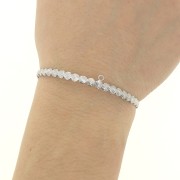 Bracciale in ottone striato con anello chiuso decorativo 4.6x160 mm - Rodiato x1