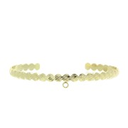 Bracciale in ottone striato con anello chiuso decorativo 4.6x160 mm - Dorato x1