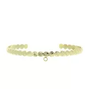 Bracciale in ottone striato con anello chiuso decorativo 4.6x160 mm - Dorato x1