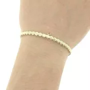 Bracciale in ottone striato con anello chiuso decorativo 4.6x160 mm - Dorato x1