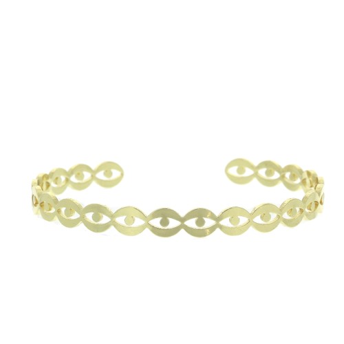Bracciale in ottone forma dell'occhio decorativo 6x160 mm - Dorato x1